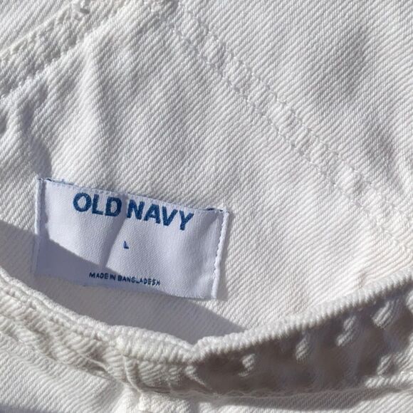 Take 50% OFF- Old Navy SlouchyStraight Non Stretch Overall White Jeans, Size-L - Picture 6 of 11